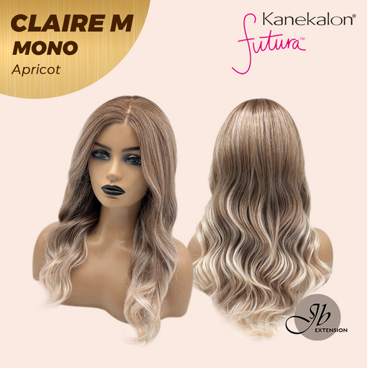 JBEXTENSION CLAIRE MONO Partial Monofilament Wig 22 Inches Apricot Curly Partial Mono Lace Glueless Wig CLAIRE MONO APRICOT【BENDY EAR TABS】