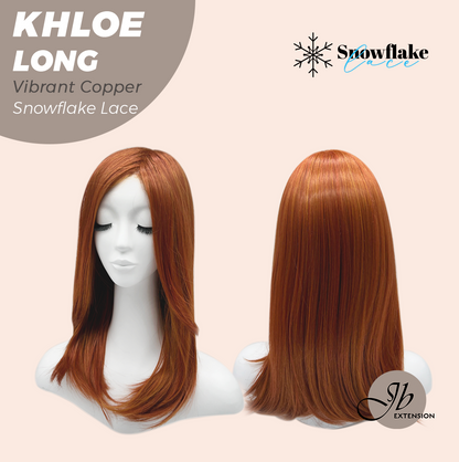 [FINAL SALE] JBEXTENSION 18 Inches Vibrant Copper Pre-Cut Snowflake Lace Frontlace Glueless Wig KHLOE LONG VIBRANT COPPER【PERMATEASE】【BENDY EAR TABS】
