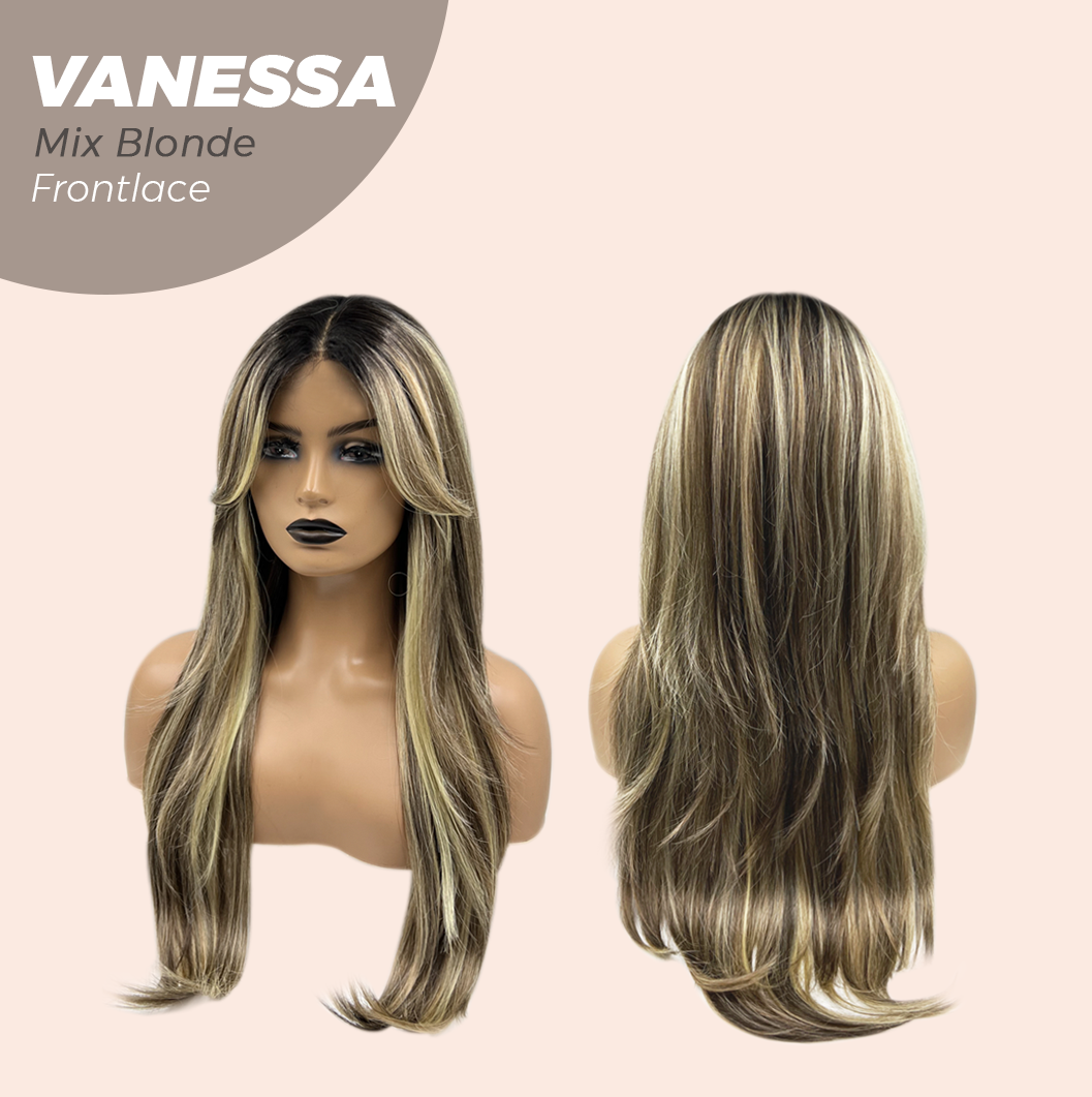 [FINAL SALE] JBEXTENSION 26 Inches Curly Mix Blonde Pre-Cut Frontlace Wig VANESSA MIX BLONDE