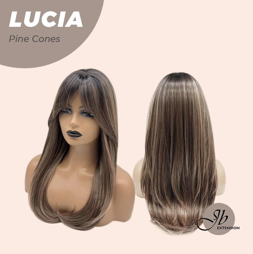 JBEXTENSION 21 Inches Natural Style Pine Cones Wig with Bangs LUCIA PINE CONES
