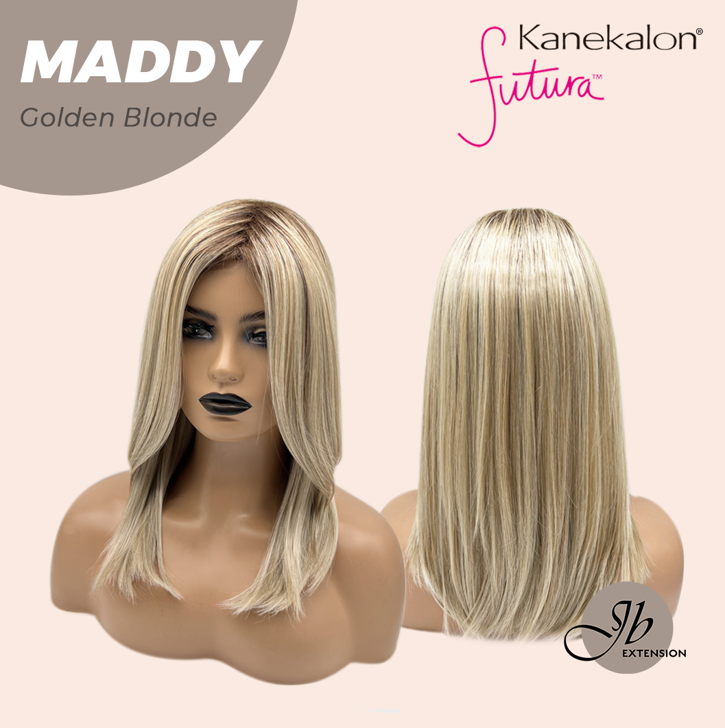 [FINAL SALE] JBEXTENSION 18 Inches Golden Blonde Women Fashion Full Machine Wig MADDY GOLDEN BLONDE【PLUS PERMATEASE】【BENDY EAR TABS】