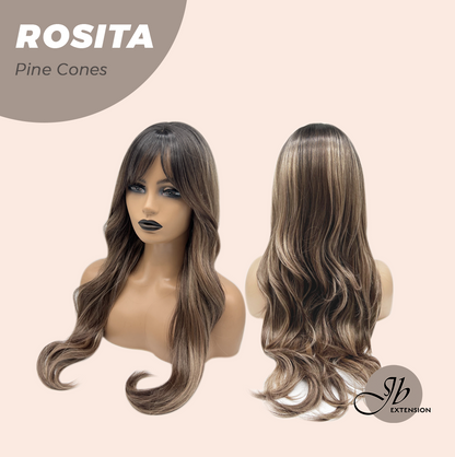 JBEXTENSION 24 Inches Curly Pine Cones Wig with Bangs ROSITA PINE CONES
