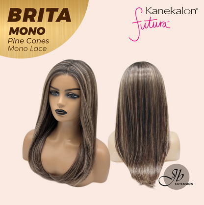 JBEXTENSION BRITA MONO Monofilament Handmade Wig 6X5 Full Monofilament Hand Tied Top Wig 22 Inches Pine Cones Mono Lace Wig Glueless Wig BRITA MONO - PINE CONES【BENDY EAR TABS】
