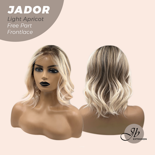 [FINAL SALE] JBEXTENSION 10 Inches Light Apricot Curly Lace Front Wig.Pre Plucked 13*3 HD Transparent Lace Frontal Handmade Futura Fiber Swiss Lace Synthetic Fiber Glueless Wig JADOR LIGHT APRICOT
