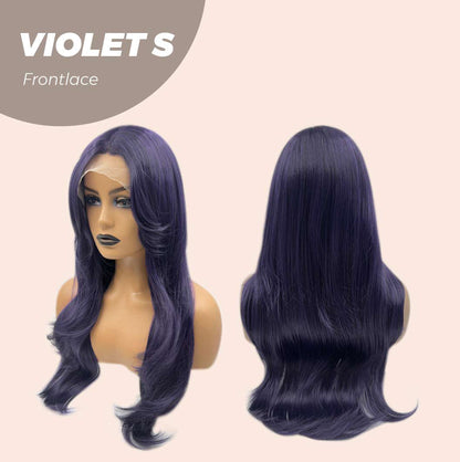 [FINAL SALE] JBEXTENSION 26 Inches Dark Purple Color Long Curly Frontlace Glueless Wig VIOLET S