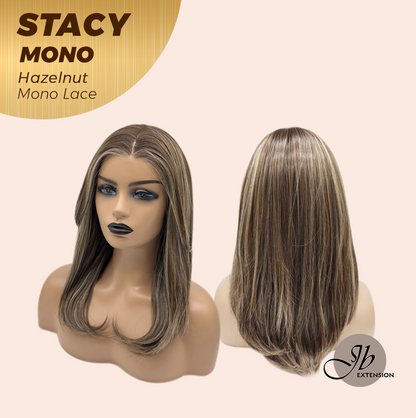 [PRE-ORDER] JBEXTENSION STACY MONO Monofilament Handmade Wig 6X5 Full Monofilament Hand Tied Top Wig 18 Inches Hazelnut Mono Lace Wig with Anti-slip Silicone Strips Glueless Wig STACY MONO - HAZELNUT【BENDY EAR TABS】