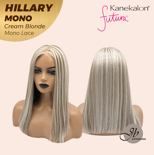 JBEXTENSION HILLARY MONO CREAM BLONDE Monofilament Handmade Wig 6X5 Full Monofilament Hand Tied Top Wig 16 Inches Cream Blonde Straight Mono Lace Wig With Anti-slip Silicone Strips Glueless Wig HILLARY MONO CREAM BLONDE【BENDY EAR TABS】
