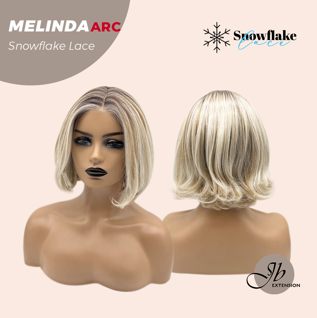 JBEXTENSION 10 Inches Mix Blonde Curly Pre-Cut Arc Snowflake Lace Frontlace Glueless Wig  MELINDA SNOWFLAKE【BENDY EAR TABS】