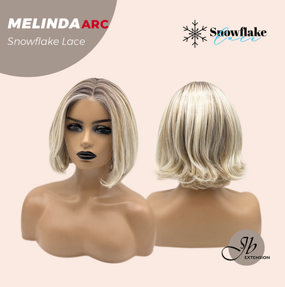 JBEXTENSION 10 Inches Mix Blonde Curly Pre-Cut Arc Snowflake Lace Frontlace Glueless Wig  MELINDA SNOWFLAKE【BENDY EAR TABS】