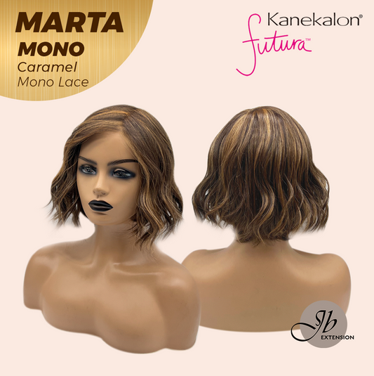 [FINAL SALE] JBEXTENSION MARTA MONO CARAMEL Monofilament Handmade Wig 6X5 Full Monofilament Hand Tied Top Wig 10 Inches Caramel Mono Lace Handmade Futura Fiber Wig With Anti-slip Silicone Strips Glueless Wig MARTA MONO CARAMEL【BENDY EAR TABS】