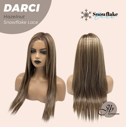 [FINAL SALE] JBEXTENSION 25 Inches Hazelnut Blonde Highlight Pre-Cut Snowflake Lace Frontlace Glueless Wig DARCI HAZELNUT【PERMATEASE】【BENDY EAR TABS】- M/L