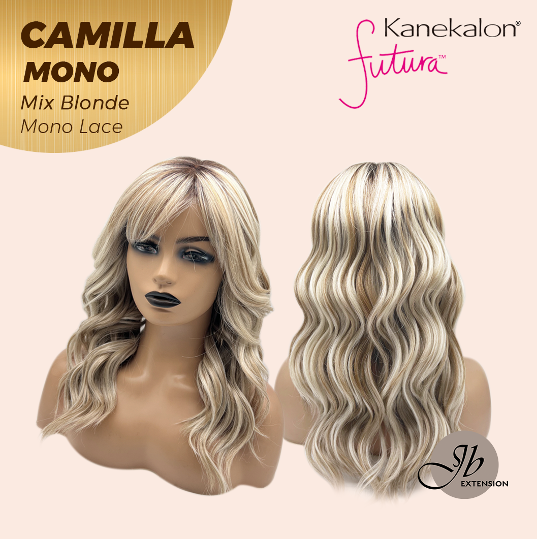 JBEXTENSION CAMILLA MONO Monofilament Handmade Wig 6X5 Full Monofilament Hand Tied Top Wig 20 Inches Mix Blonde Mono Lace Wig With Anti-slip Silicone Strips Glueless Wig CAMILLA MONO MIX BLONDE【BENDY EAR TABS】