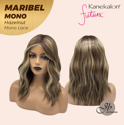 JBEXTENSION MARIBEL MONO HAZELNUT Monofilament Handmade Wig 6X5 Full Monofilament Hand Tied Top Wig 16 Inches Hazelnut Wave Mono Lace Wig With Anti-slip Silicone Strips Glueless Wig MARIBEL MONO HAZELNUT【BENDY EAR TABS】