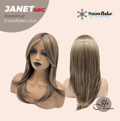 [PRE-ORDER] JBEXTENSION 19 Inches Hazelnut Pre-Cut Arc Snowflake Lace Frontlace Glueless Wig JANET HAZELNUT【BENDY EAR TABS】