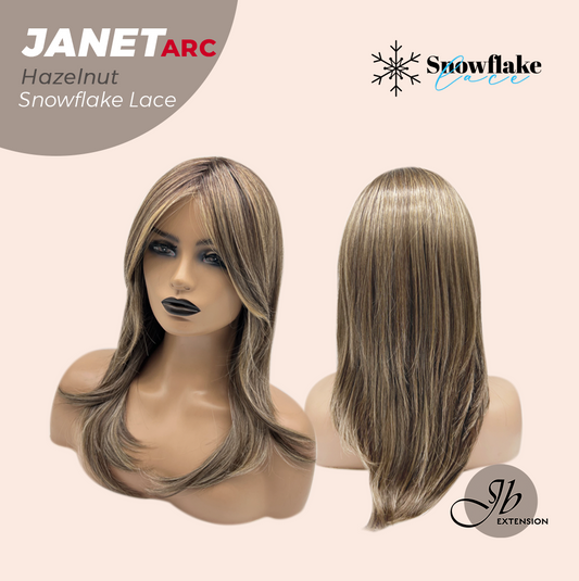 [PRE-ORDER] JBEXTENSION 19 Inches Hazelnut Pre-Cut Arc Snowflake Lace Frontlace Glueless Wig JANET HAZELNUT【BENDY EAR TABS】