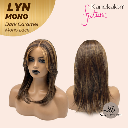 JBEXTENSION LYN DARK MONO Partial Monofilament Wig 17 Inches Dark Caramel Partial Mono Lace Glueless Wig LYN MONO DARK CARAMEL【BENDY EAR TABS】