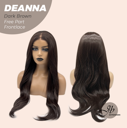 [FINAL SALE] JBEXTENSION 28 Inches Long Dark Brown Curly Pre-Cut Free Part Frontlace Glueless Wig DEANNA DARK BROWN