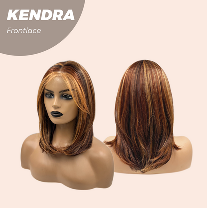 [FINAL SALE] JBEXTENSION 16 Inches Auburn Highlight Pre-Cut Frontlace Glueless Wig KENDRA