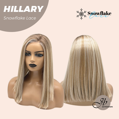 [FINAL SALE] JBEXTENSION 16 Inches Blonde Straight Pre-Cut Side Part Snowflake Lace Frontlace Glueless Wig HILLARY SNOWFLAKE【BENDY EAR TABS】- M/L