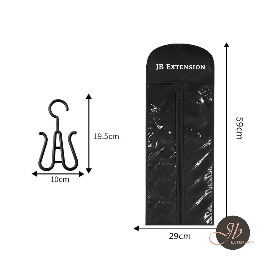 JBEXTENSION Hair Extensions Bag with Wig Holder Hanger Bag Wig Storage Bag Dust-proof Protection Waterproof Wig Bag