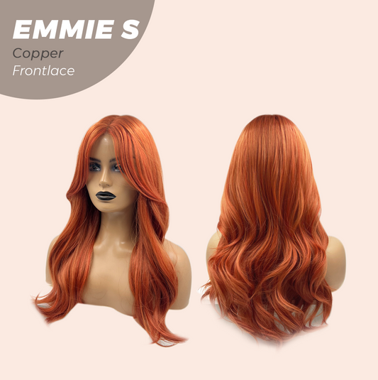 [FINAL SALE] JBEXTENSION 22 Inches Curly Copper Pre-Cut Frontlace Glueless Wig EMMIE S COPPER