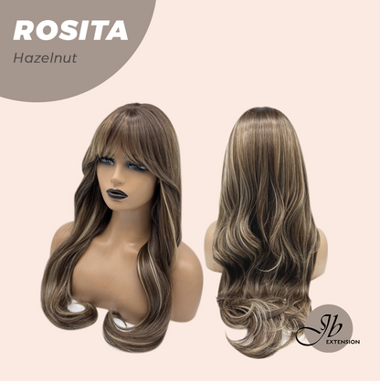 JBEXTENSION 24 Inches Curly Hazelnut Wig with Bangs ROSITA HAZELNUT