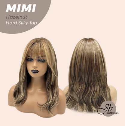 JBEXTENSION 16 Inches Scalpiana 3.5X4 Hard Silky Top Natural Scalp Effect Hazelnut Body Wave Wig with Bangs Wig MIMI SILKY TOP - HAZELNUT