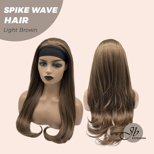 JBEXTENSION 24 Inches Long Curly Hair Light Brown Headband Wig SPIKE WAVE HAIR - LIGHT BROWN