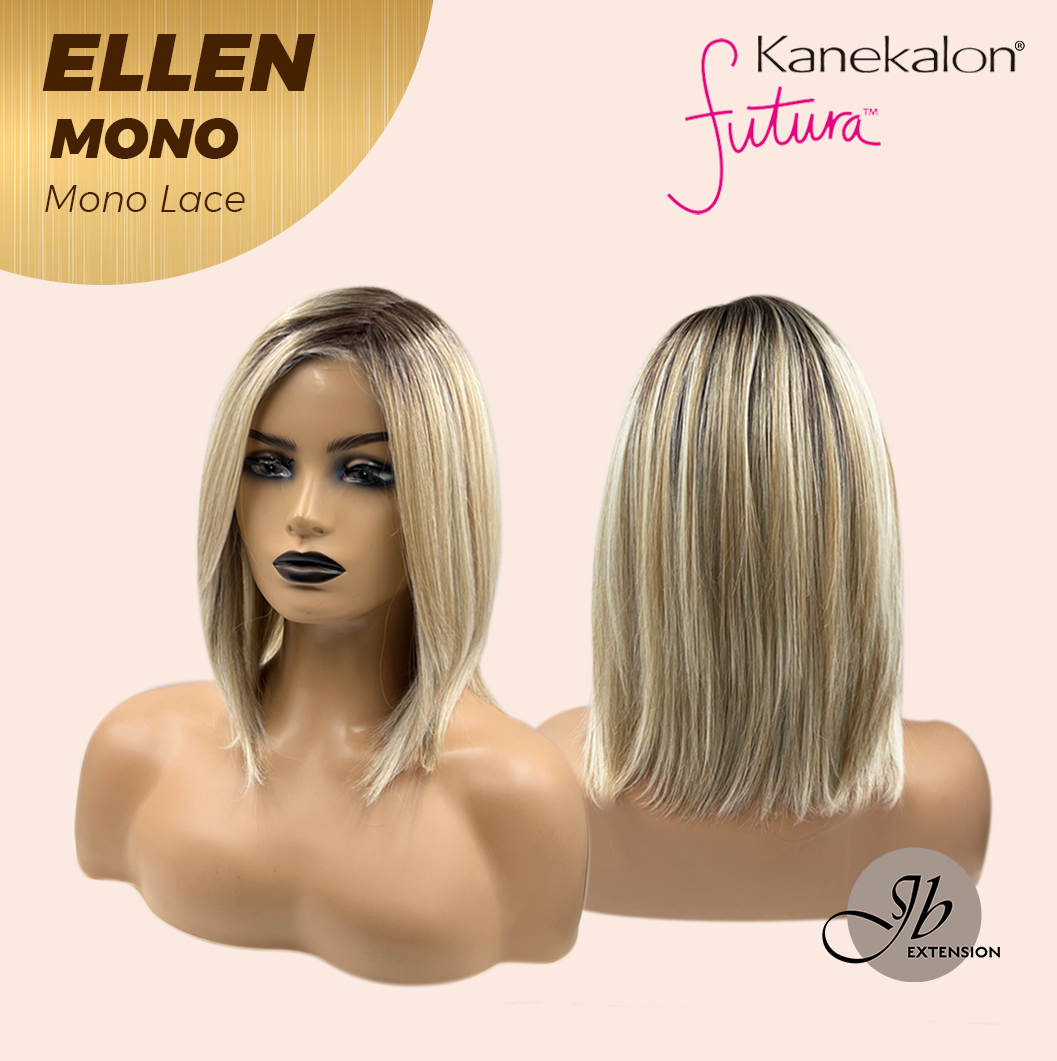 HOT OF SEASON -  ELLEN MONO Full Monofilament Handmade Full Lace Full Hand Tied Wig 12 Inches Blonde Mono Lace Handmade Futura Fiber Wig Glueless Wig ELLEN MONO【BENDY EAR TABS】