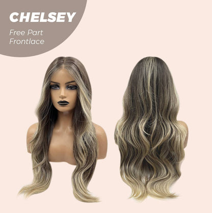 [FINAL SALE] JBEXTENSION 26 Inches Curly Mix Blonde Free Part Pre-Cut Frontlace Glueless Wig CHELSEY