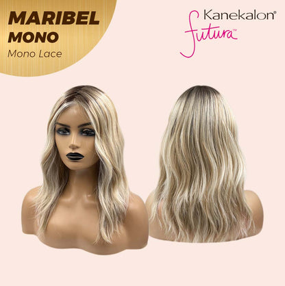 JBEXTENSION MARIBEL MONO Monofilament Handmade Wig 6X5 Full Monofilament Hand Tied Top Wig 16 Inches Blonde With Dark Root Wave Mono Lace Wig With Anti-slip Silicone Strips Glueless Wig Maribel Mono【BENDY EAR TABS】
