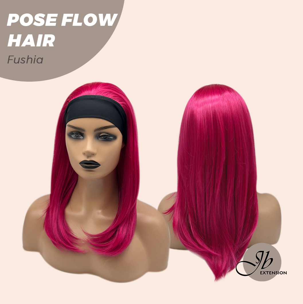 [FINAL SALE] JBEXTENSION 18 Inches Fushia Headband Wig POSE FLOW HAIR - FUSHIA