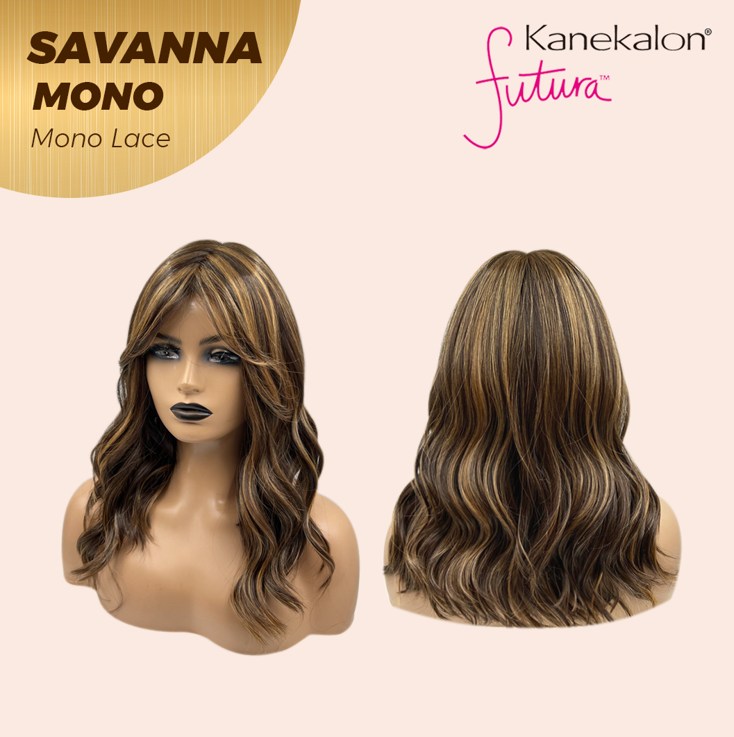 JBEXTENSION SAVANNA MONO Monofilament Handmade Wig 6X5 Full Monofilament Hand Tied Top Wig 16 Inches Caramel Wave Mono Lace Wig with Anti-slip Silicone Strips Glueless Wig SAVANNA MONO - CARAMEL【BENDY EAR TABS】