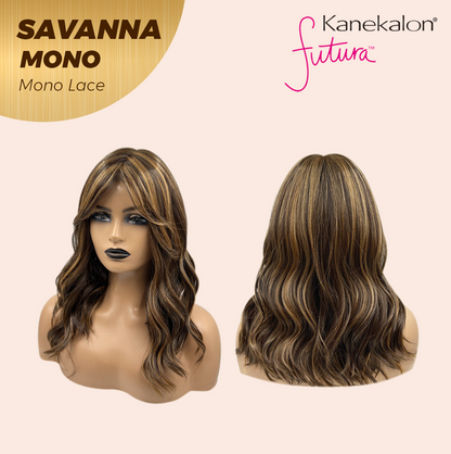 JBEXTENSION SAVANNA MONO Monofilament Handmade Wig 6X5 Full Monofilament Hand Tied Top Wig 16 Inches Caramel Wave Mono Lace Wig with Anti-slip Silicone Strips Glueless Wig SAVANNA MONO - CARAMEL【BENDY EAR TABS】