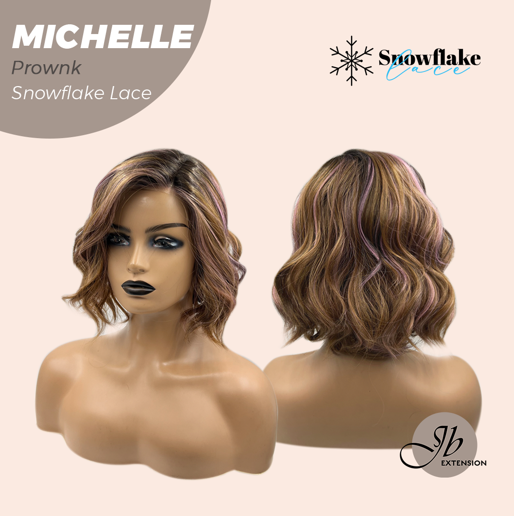 JBEXTENSION 10 Inches Prownk Pre-Cut Side Part Snowflake Lace Frontlace Glueless Wig MICHELLE PROWNK【BENDY EAR TABS】