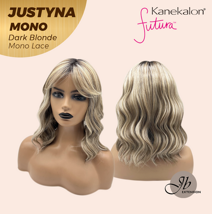 JBEXTENSION JUSTYNA MONO Monofilament Handmade Wig 6X5 Full Monofilament Hand Tied Top Wig 13 Inches Dark Blonde Mono Lace Wig with Anti-slip Silicone Strips Glueless Wig JUSTYNA MONO - DARK BLONDE【BENDY EAR TABS】
