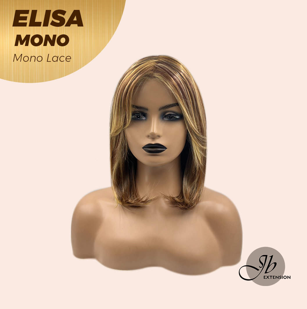 [FINAL SALE] HOT OF SEASON - JBEXTENSION ELISA MONO Monofilament Handmade Wig 6X5 Full Monofilament Hand Tied Top Wig 16 Inches Crème Caramel Mono Lace Wig With Anti-slip Silicone Strips Glueless Wig ELISA MONO【BENDY EAR TABS】