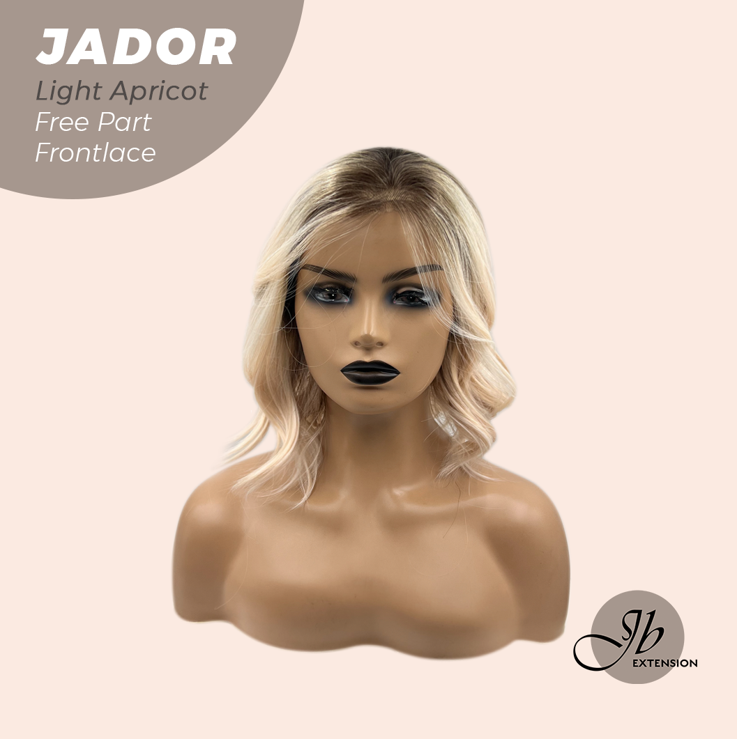 [FINAL SALE] JBEXTENSION 10 Inches Light Apricot Curly Lace Front Wig.Pre Plucked 13*3 HD Transparent Lace Frontal Handmade Futura Fiber Swiss Lace Synthetic Fiber Glueless Wig JADOR LIGHT APRICOT
