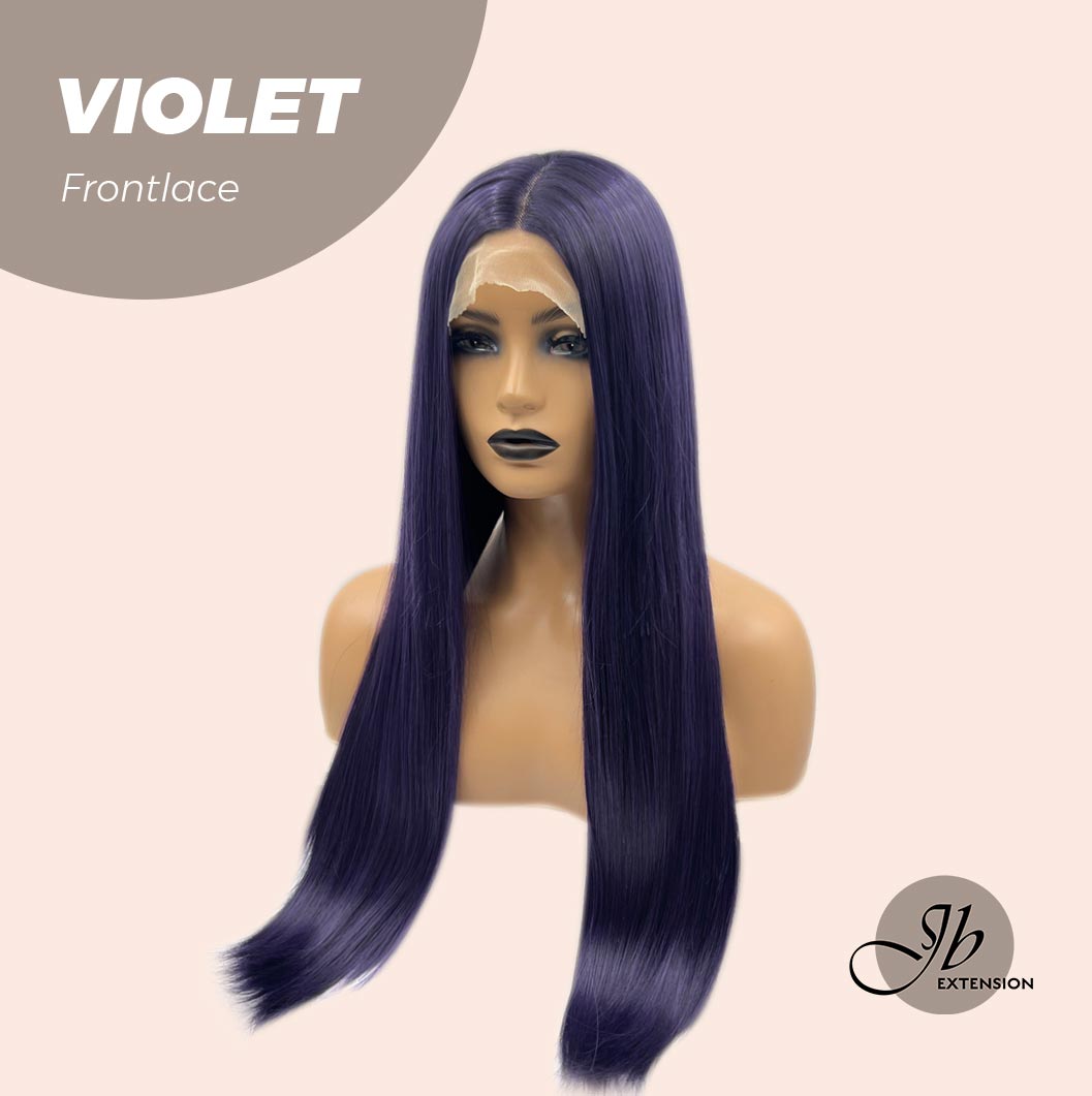 [FINAL SALE] JBEXTENSION 26 Inches Dark Purple Color Long Straight Frontlace Glueless Wig VIOLET