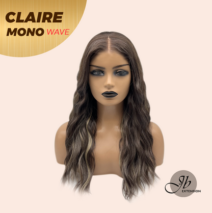 [FINAL SALE] JBEXTENSION CLAIRE MONO WAVE Partial Monofilament Wig 22 Inches Brown With Highlight Partial Mono Lace Glueless Wig CLAIRE MONO-WAVE【BENDY EAR TABS】