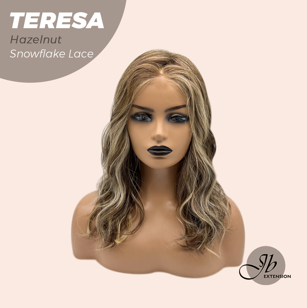 JBEXTENSION 18 Inches Hazelnut Pre-Cut Snowflake Lace Frontlace Glueless Wig TERESA HAZELNUT【PERMATEASE】【BENDY EAR TABS】- S/M