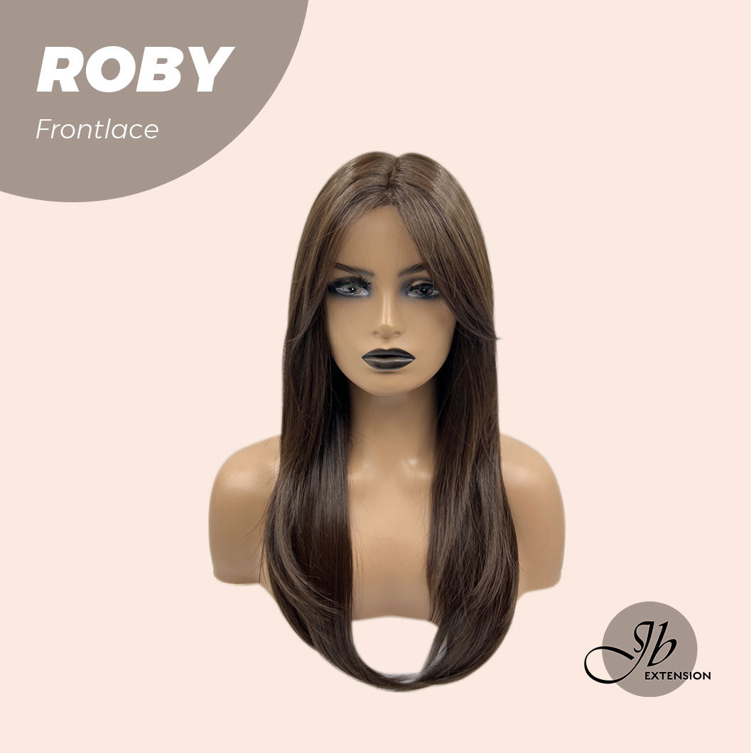 Nichole's Selection -22 Inches Brown Medium Length Women Pre-Cut Frontlace Glueless Wig ROBY
