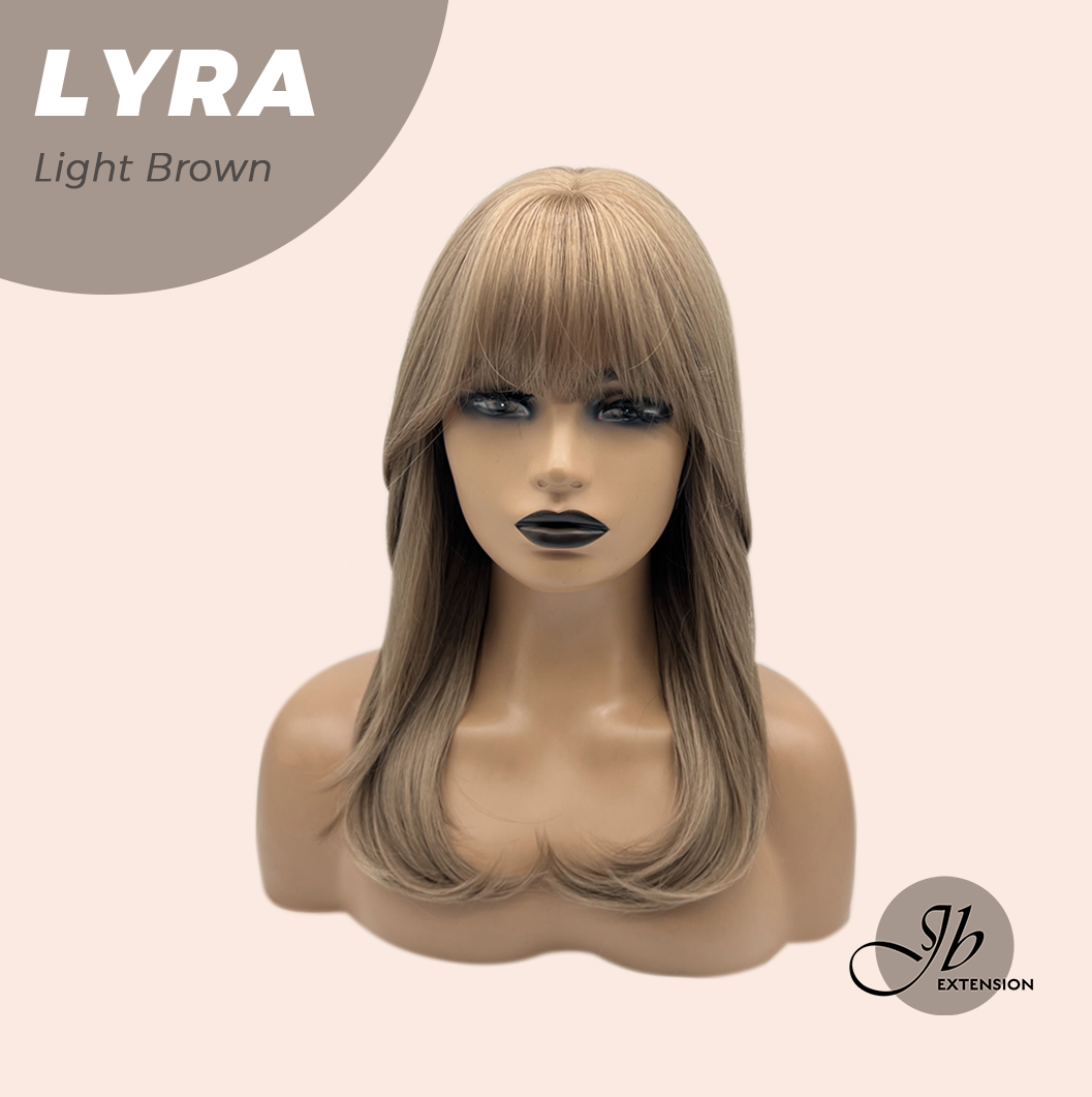 JBEXTENSION 18 Inches Light Brown Wig with Bangs LYRA LIGHT BROWN