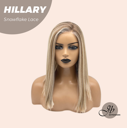 [FINAL SALE] JBEXTENSION 16 Inches Blonde Straight Pre-Cut Side Part Snowflake Lace Frontlace Glueless Wig HILLARY SNOWFLAKE【BENDY EAR TABS】- M/L