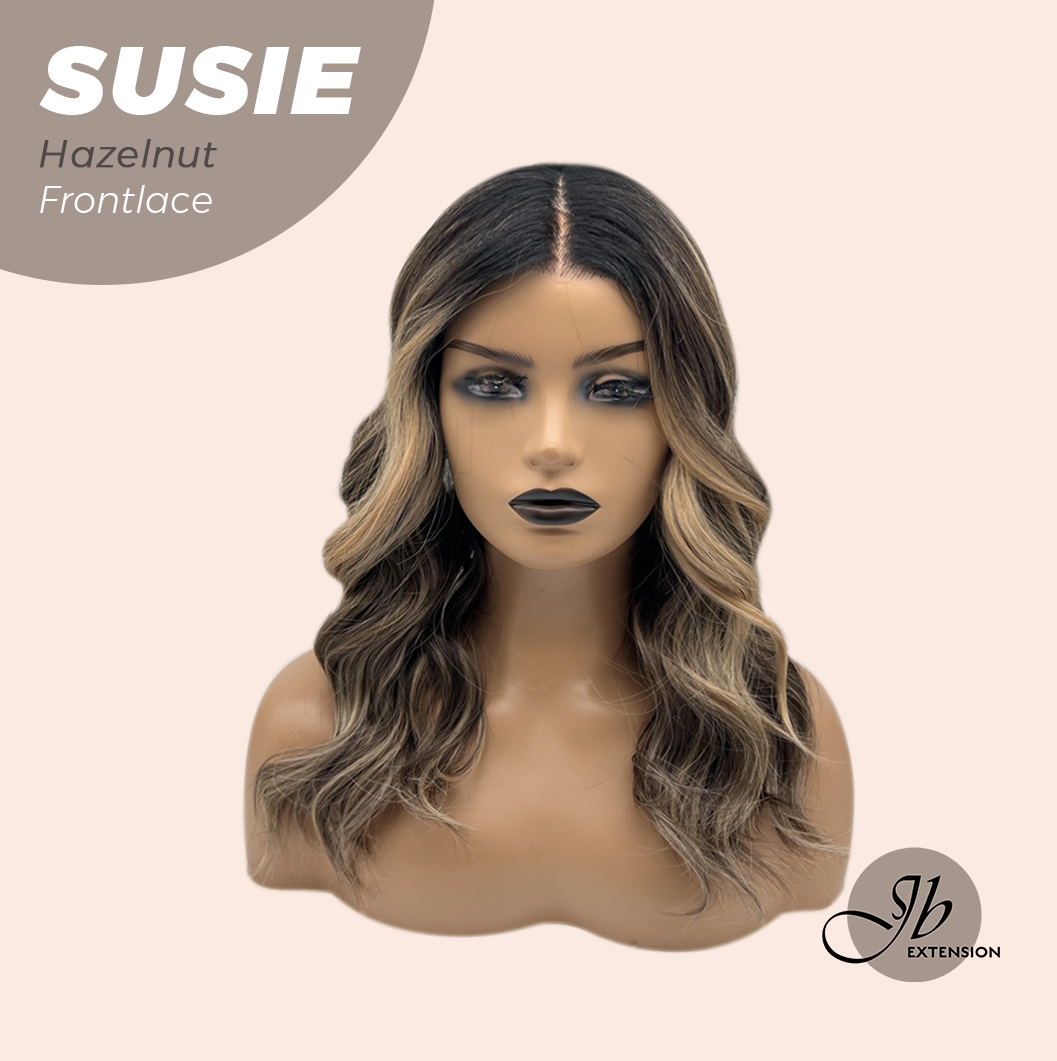 JBEXTENSION 16 Inches Hazelnut Women Pre-Cut Frontlace Glueless Wig SUSIE HAZELNUT