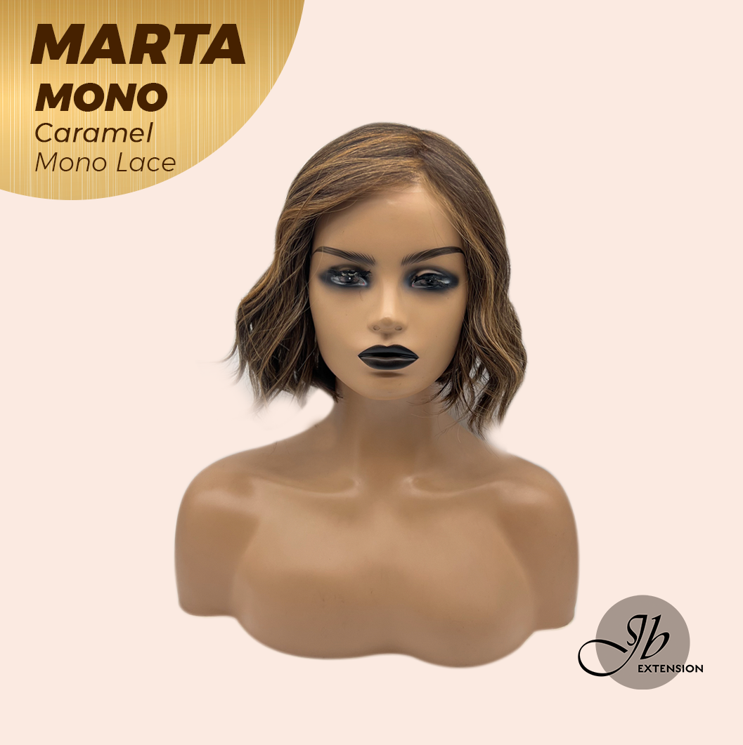 [FINAL SALE] JBEXTENSION MARTA MONO CARAMEL Monofilament Handmade Wig 6X5 Full Monofilament Hand Tied Top Wig 10 Inches Caramel Mono Lace Handmade Futura Fiber Wig With Anti-slip Silicone Strips Glueless Wig MARTA MONO CARAMEL【BENDY EAR TABS】