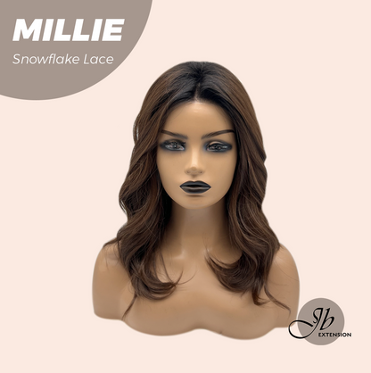 [FINAL SALE] JBEXTENSION 16 Inches Mocha Pre-Cut Snowflake Lace Frontlace Glueless Wig MILLIE SNOWFLAKE【PERMATEASE】【BENDY EAR TABS】- M/L