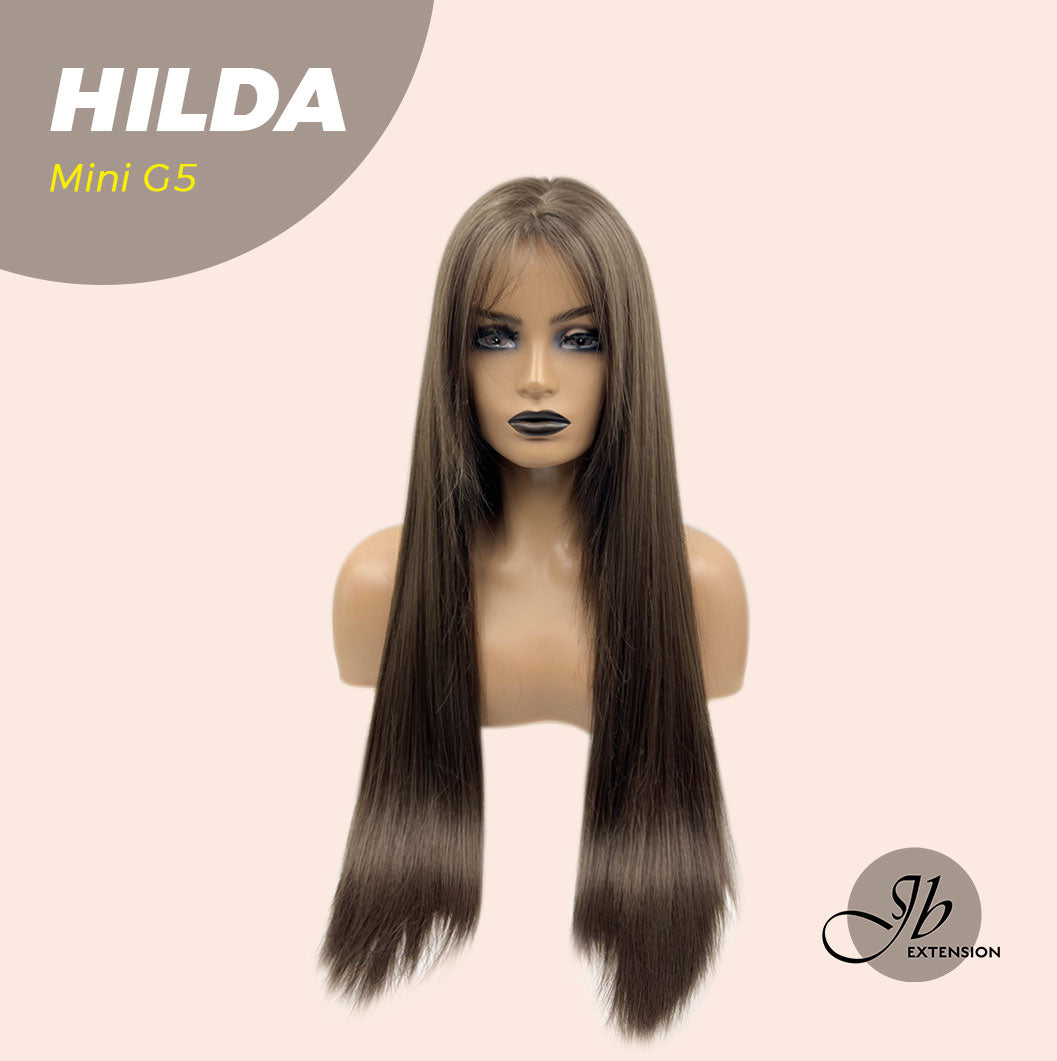 HOT OF SEASON - Mini G5 28 Inches Long Cold Brown Straight Wig With Bangs HILDA
