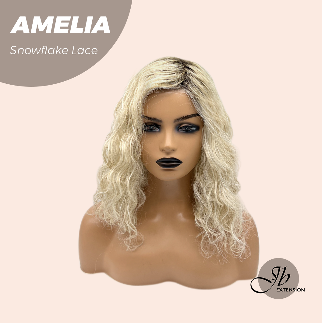 [FINAL SALE] JBEXTENSION 13 Inches Deep Curly Blonde Pre-Cut Snowflake Lace Frontlace Glueless Wig AMELIA【PERMATEASE】【BENDY EAR TABS】
