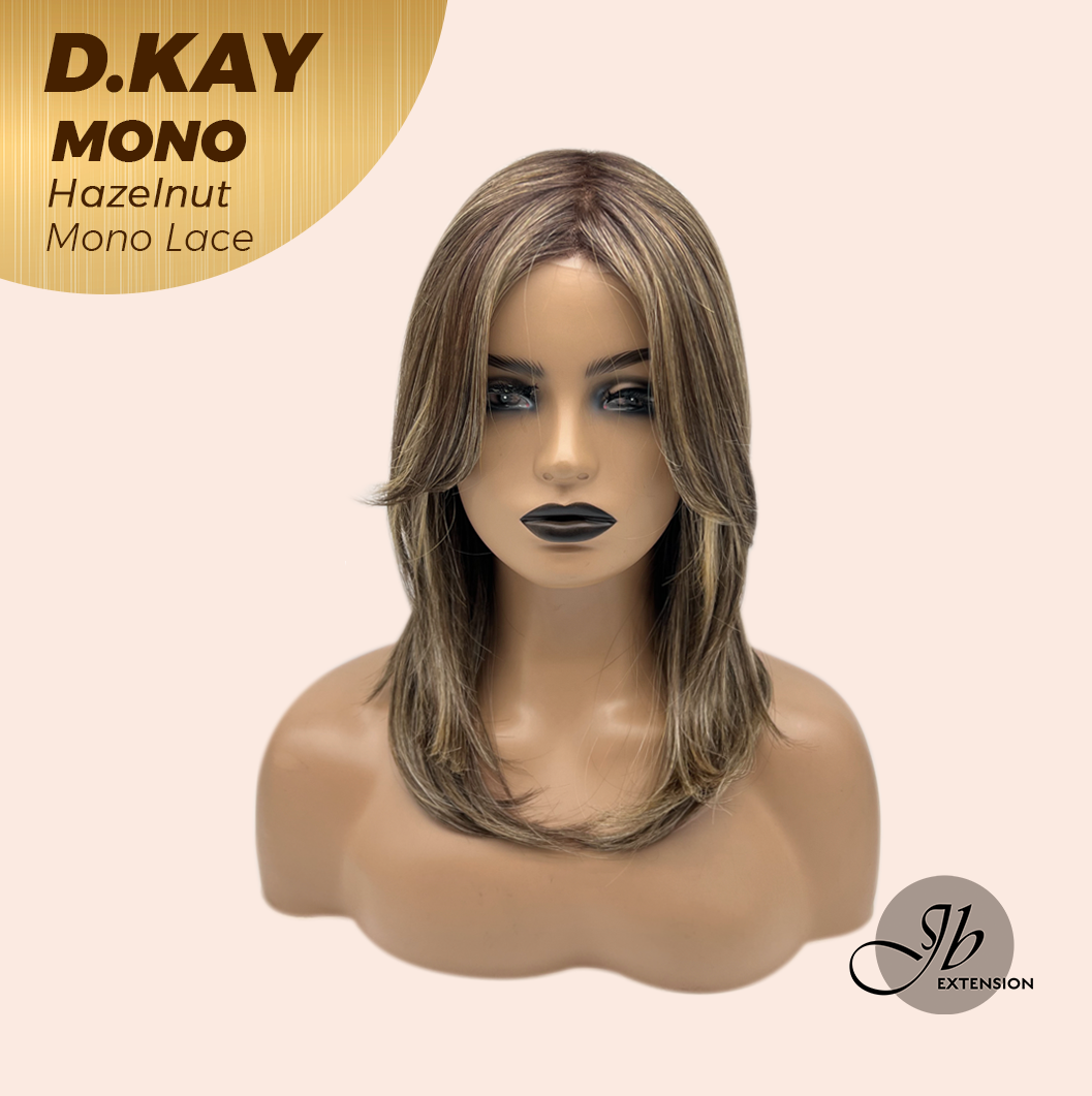 JBEXTENSION D.KAY MONO Partial Monofilament Wig 18 Inches Hazelnut Partial Mono Lace Glueless Women Fashion Wig D.KAY MONO HAZELNUT【BENDY EAR TABS】